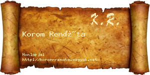 Korom Renáta névjegykártya